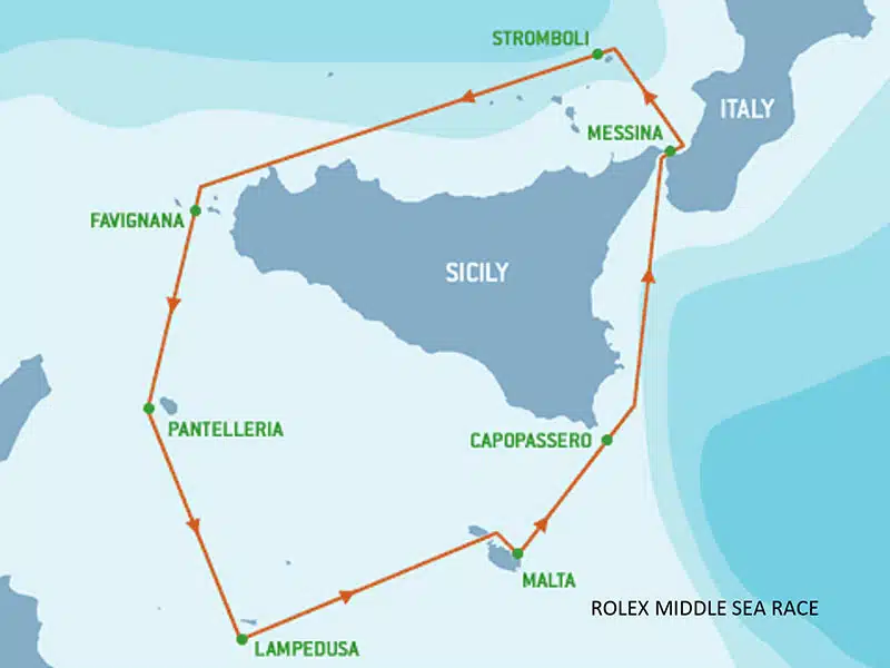 Rolex Middle Sea Race - Il percorso