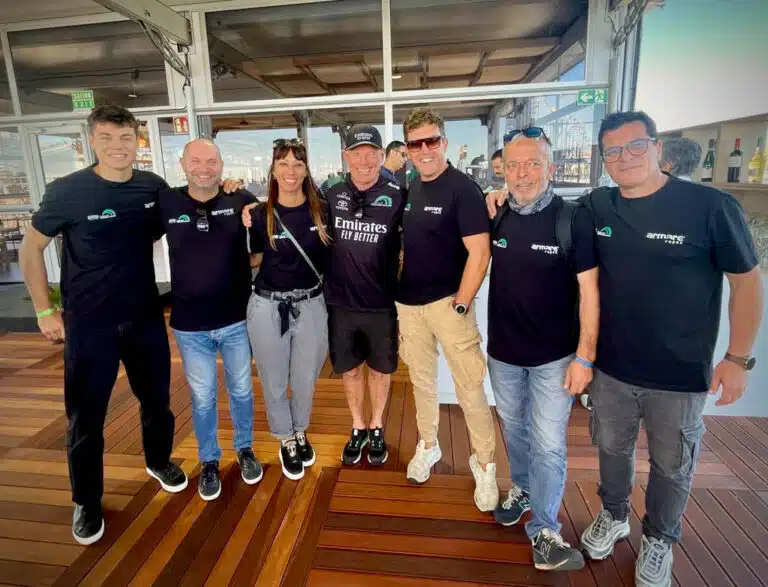 Il Team Armare in visita alla base di Emirates Team New Zealand a Barcellona